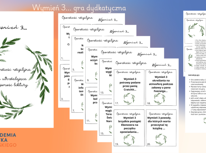 Dydaktyczna gra karciana utrwalająca treść "Opowieści wigilijnej" - ala 5 sekund