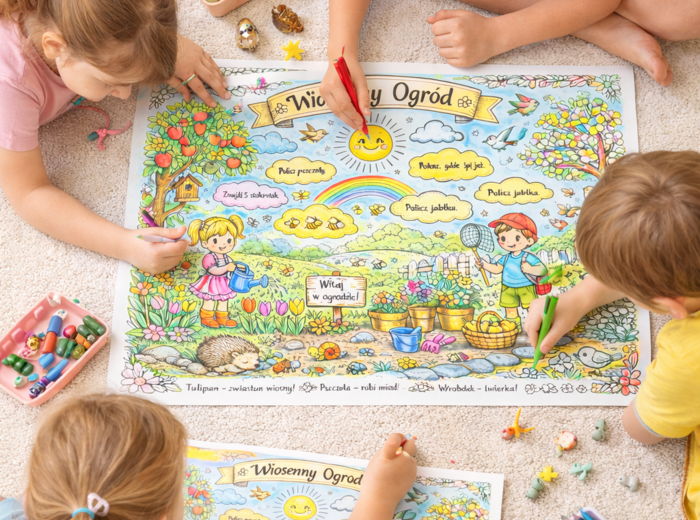 Kolorowanka "Wiosenny ogród"