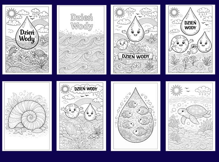 DZIEŃ WODY - kolorowanki - 24 strony