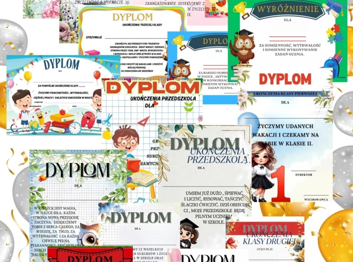 ZAKOŃCZENIE ROKU SZKOLNEGO - DYPLOMY, PODZIĘKOWANIA