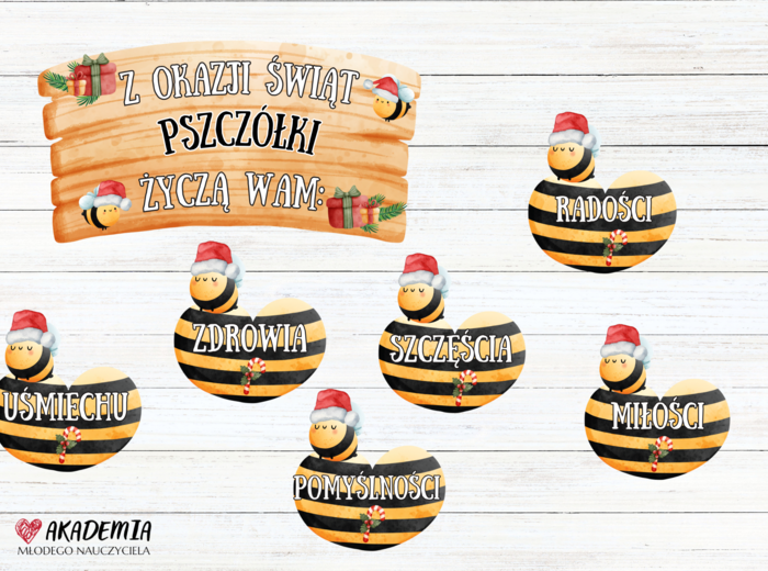 ŚWIĄTECZNE ŻYCZENIA - WERJA PSZCZÓŁKI - INNE NAZWY GRUP RÓWNIEŻ DOSTĘPNE