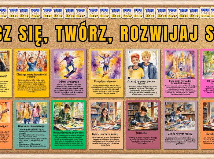 SOMOROZWÓJ I MOTYWACJA UCZNIÓW - zestaw materiałów na gazetkę