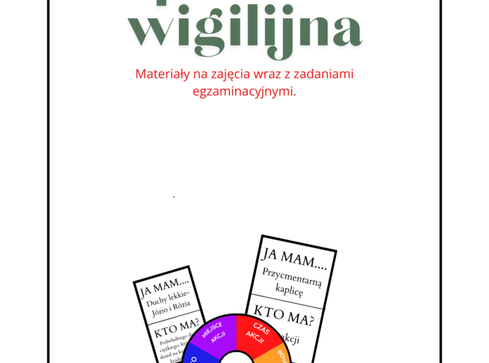Opowieść Wigilijna- egzamin ósmoklasisty, materiały na zajęcia