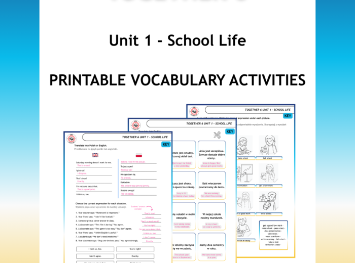 Together 6 Unit 1 - Vocabulary Activities