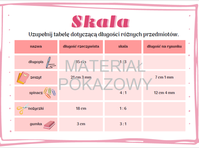 Skala - notatka + karty pracy
