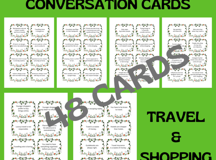 STEREOTYPES CONVERSATION CARDS / TRAVEL AND SHOPPING