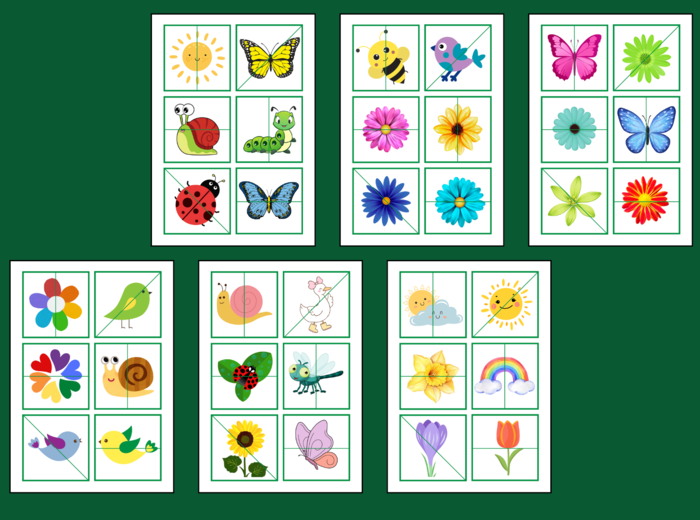 WIOSNA – puzzle – układanka- układanki – biblioteka – świetlica – przedszkole – 36 wersji