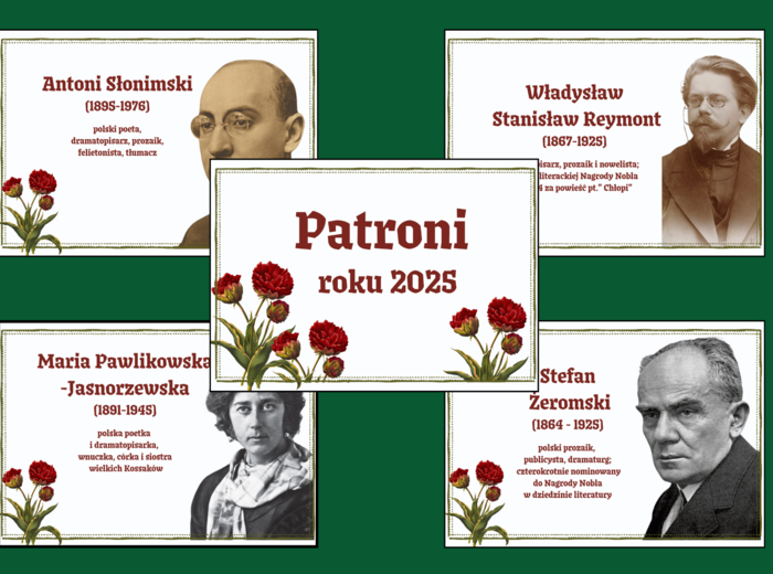 PATRONI ROKU 2025 – gazetka – biblioteka – język polski – 11 stron – wersja 3