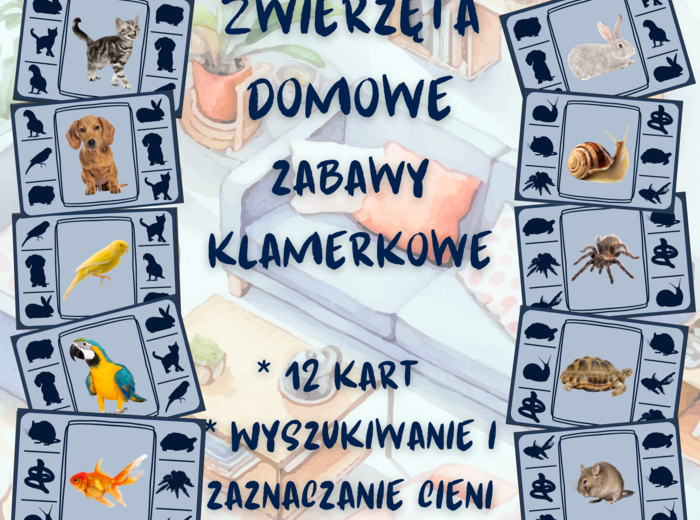 Zwierzęta domowe zabawy klamerkowe CIENIE