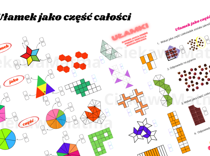 Ułamki jako część całości – innowacyjny zestaw kart pracy