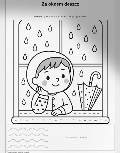 Kolorowanki tematyczne: „Deszczowy dzień”