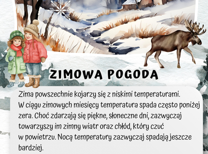 GAZETKA ZIMA - napis, plansze, plakat