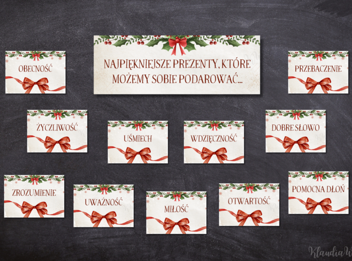 „Najpiękniejsze prezenty, które możemy sobie podarować…”- gazetka szkolna na Boże Narodzenie