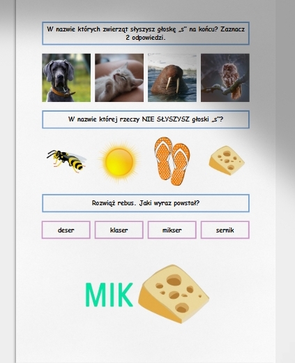 S i s. Karta pracy. Sprawdzian