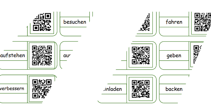 Domino - znane zwroty po niemiecku ukryte w QR-kodach