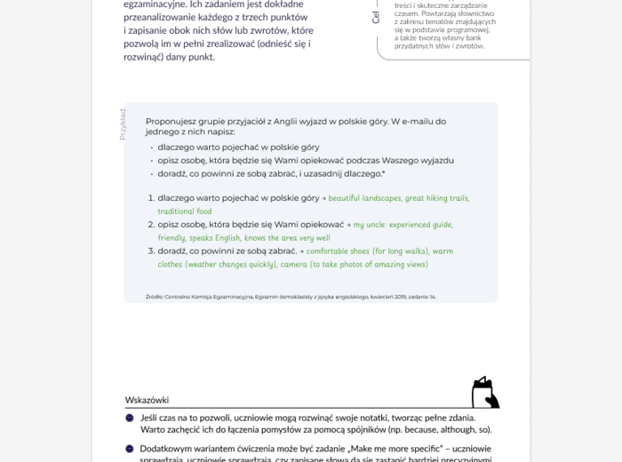 Egzamin ósmoklasisty: wypowiedź pisemna krok po kroku - pomysły i karty pracy dla nauczycieli