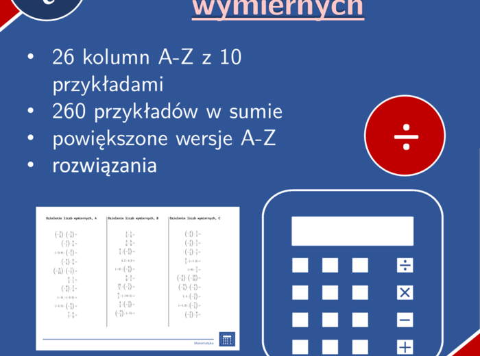 Dzielenie liczb wymiernych | matematyka | 26 kolumn