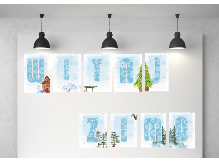 Zima dekoracja na gazetkę