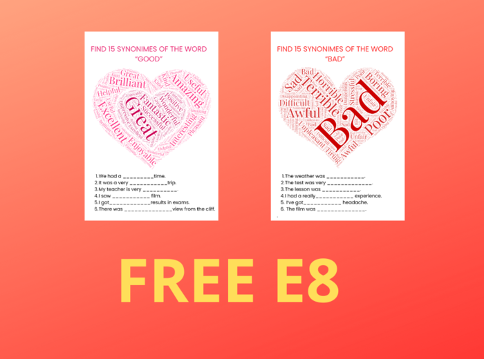 Egzamin 8-klasisty/pisanie/synonimy good/bad