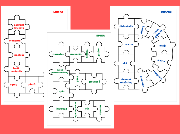 PUZZLE - rodzaje literackie