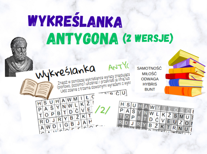 Wykreślanka – ANTYGONA (2 wersje)