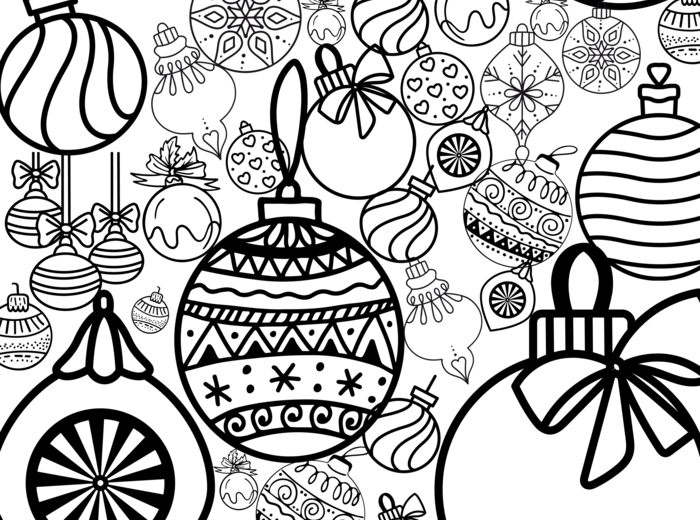 Kolorowanka XXL - zima, bombki