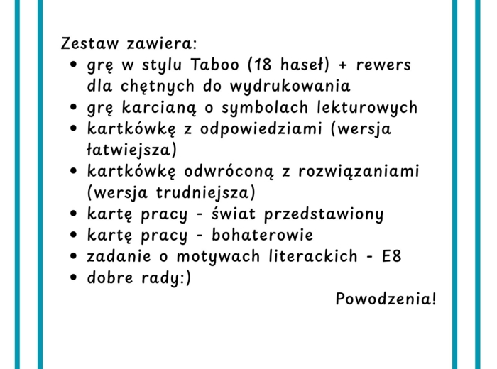 "Stary człowiek i morze" - kompletny pakiet: dwie gry karciane, (odwrócona) kartkówka, dwie karty pracy i garść pomysłów