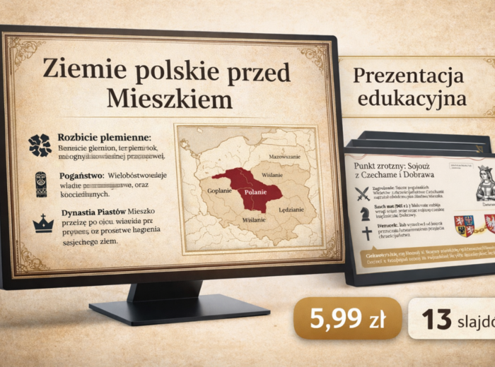Mieszko I – początki państwa polskiego | Prezentacja 13 slajdów | Historia