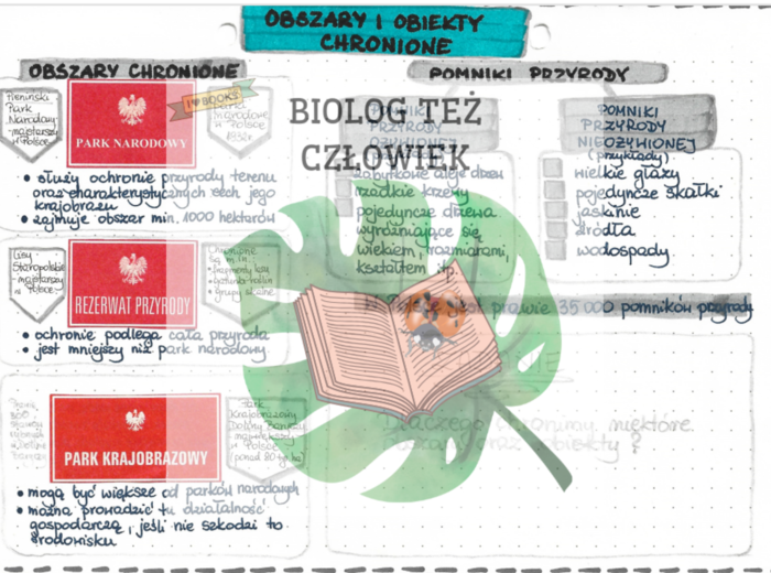 Obszary i obiekty chronione (parki, rezerwaty, pomniki przyrody) - kolor