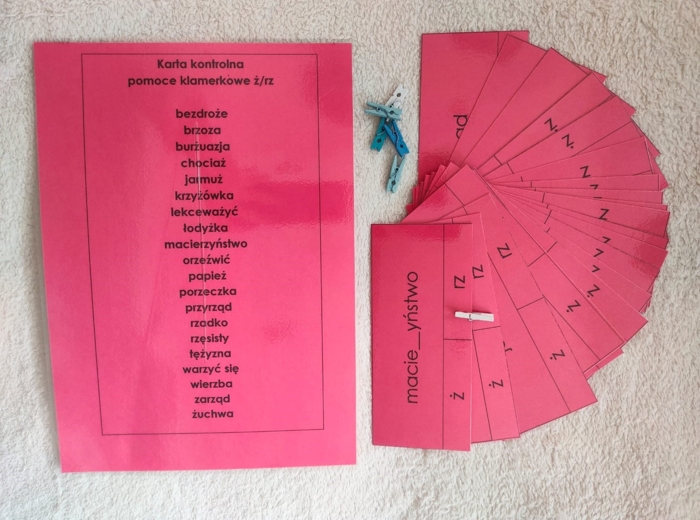 Ortografia "rz", "ż" pomoce klamerkowe