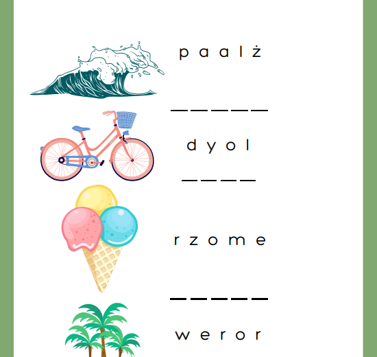 ROZSYPANKI WYRAZOWE DLA MŁODSZYCH UCZNIÓW JĘZYK POLSKI