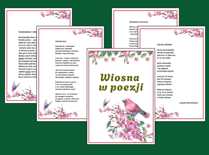 WIOSNA W POEZJI – biblioteka – świetlica – WIERSZE – GAZETKA – wersja 3