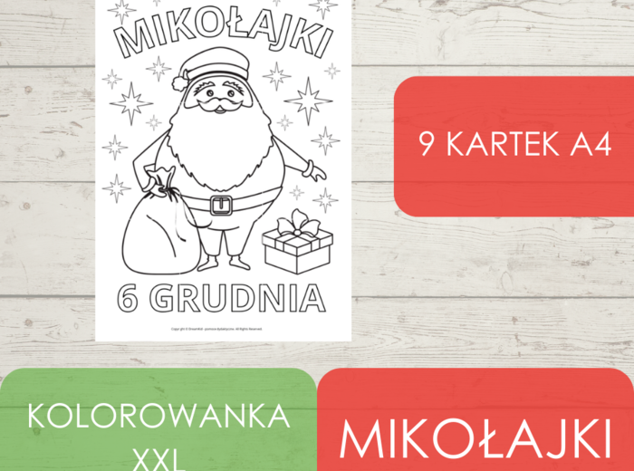 Kolorowanka XXL - Mikołajki