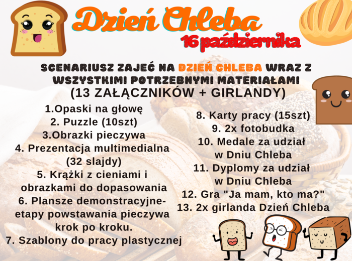Dzień Chleba (Scenariusz zajęć + materiały)