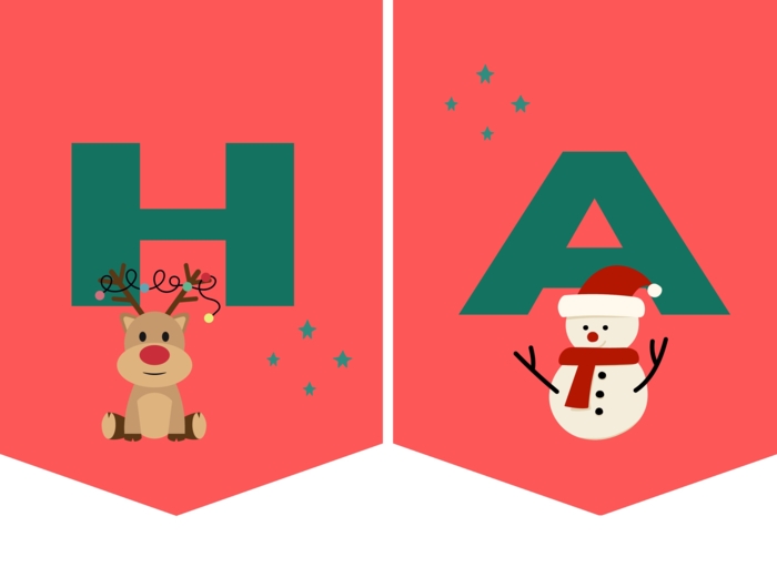 Girlanda, napis HAPPY CHRISTMAS