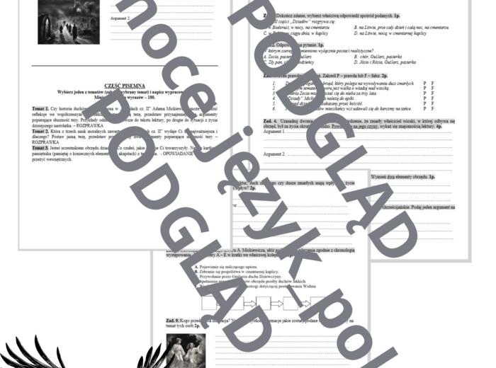 DZIADY CZ. II - literacka praca klasowa