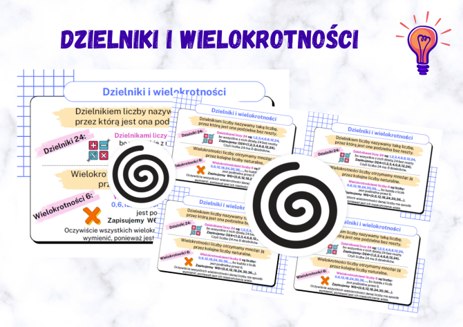 Dzielniki i wielokrotności – plakat + wklejki