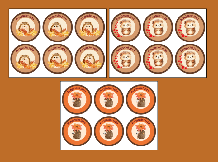 DZIEŃ JEŻA– medale - 3 wersje - biblioteka – świetlica