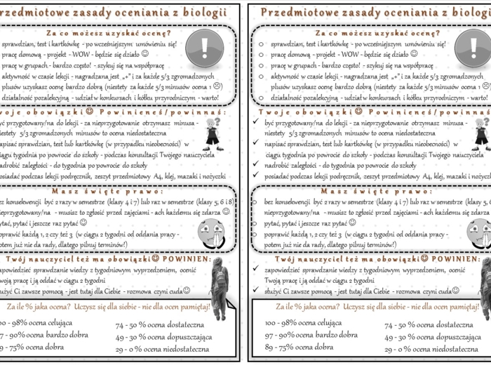 Przedmiotowe zasady oceniania w power point (pptx) do edycji. Przedmiotowy system oceniania.
