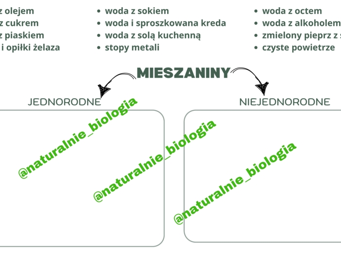 Rodzaje mieszanin - karta pracy