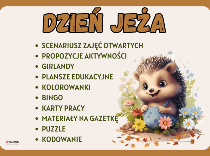 Dzień Jeża - gotowy zestaw - mnóstwo materiałów