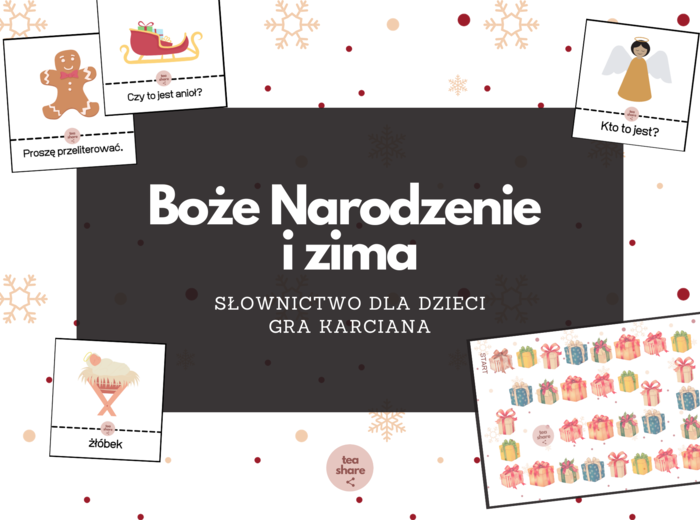 BOŻE NARODZENIE uniwersalna gra karciana dla dzieci SŁOWNICTWO