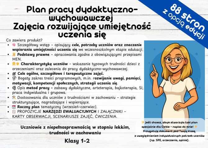 Plan pracy – Zajęcia rozwijające umiejętność uczenia się
