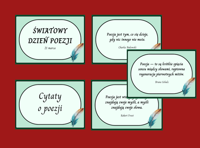 ŚWIATOWY DZIEŃ POEZJI – cytaty – gazetka – 21 str. – fiszki – wersja 3
