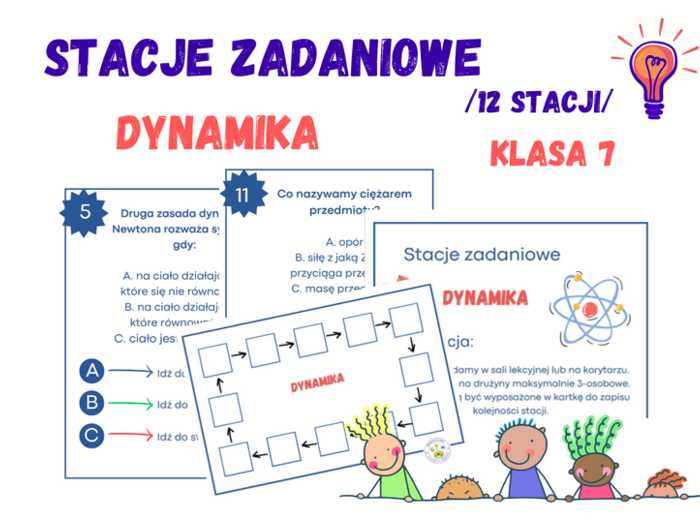 Stacje zadaniowe – dynamika, klasa 7
