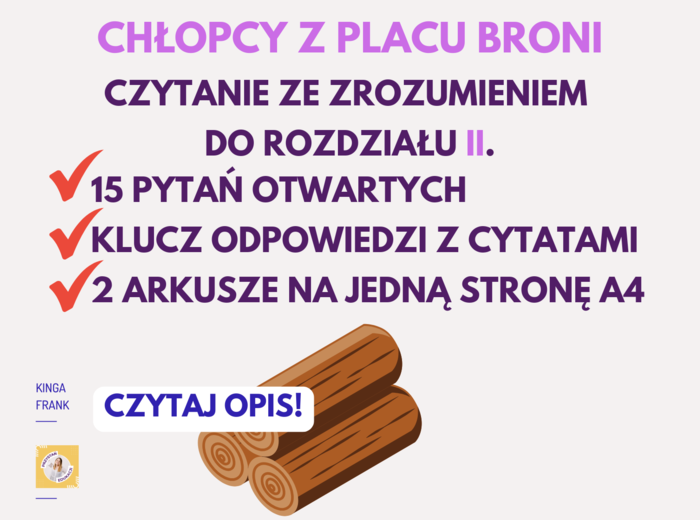 Chłopcy z Placu Broni – czytanie ze zrozumieniem do rozdziału 2. #chłopcyzplacubroni #chłopcyzulicypawła #czytaniezezrozumieniem + KLUCZ ODPOWIEDZI!