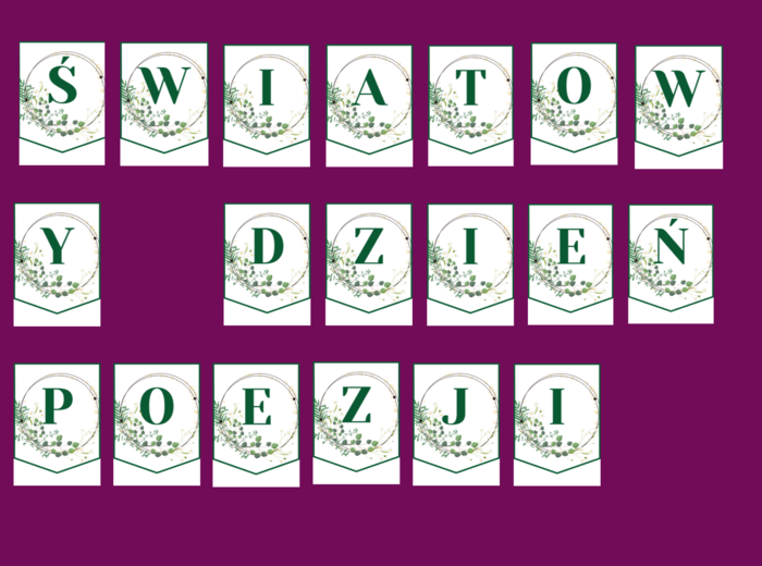 DZIEŃ POEZJI – girlanda – napis – gazetka – wersja 4