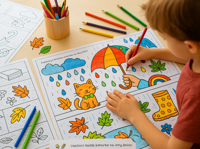 Kolorowanka XXL „Deszczowy dzień”