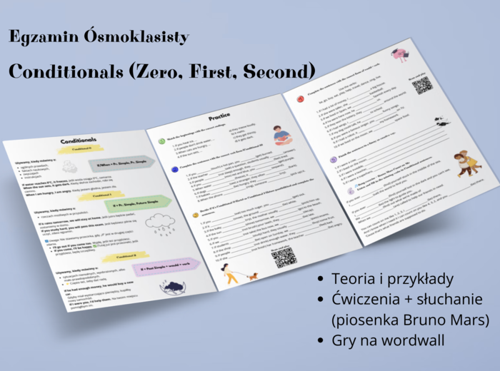 Conditionals w pigułce - Conditional 0, 1, 2 - Tryby warunkowe - E8 - Powtórka gramatyki - Egzamin Ósmoklasisty