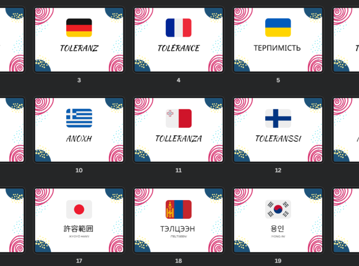 tolerancja w różnych językach - plakaty